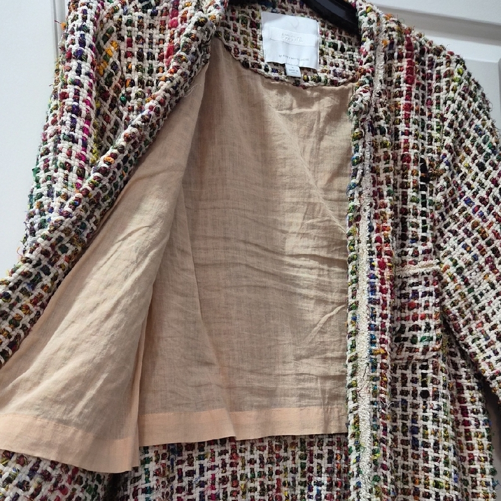 Anthropologie Colorful Tweed Cape Coat - Picture 5 of 7